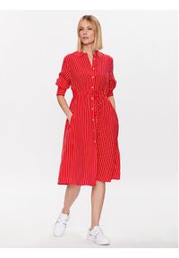 TOMMY HILFIGER - Tommy Hilfiger Sukienka koszulowa WW0WW38294 Czerwony Regular Fit. Kolor: czerwony. Typ sukienki: koszulowe