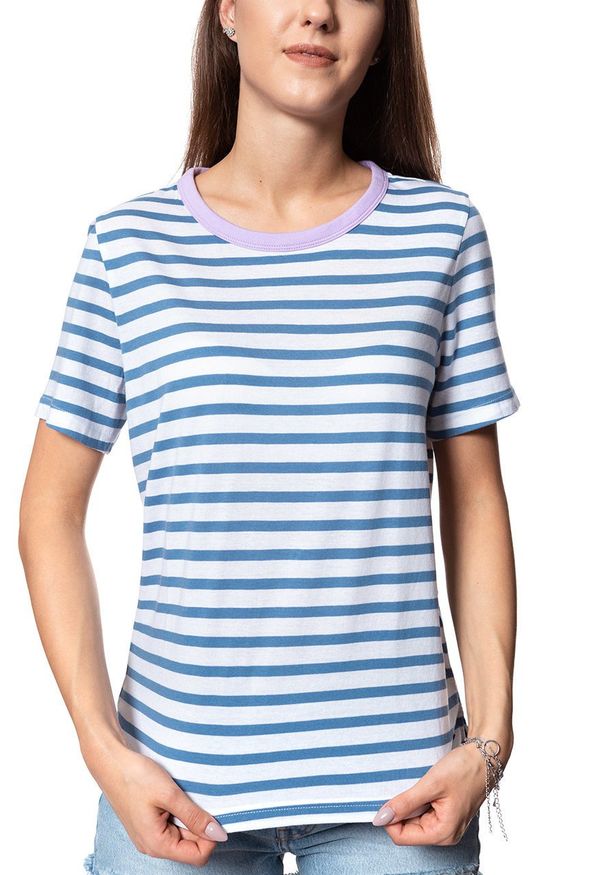 Mustang - MUSTANG T SHIRT DAMSKI Alina Stripe Tee 1009421 11720. Wzór: paski