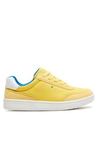 TOMMY HILFIGER - Tommy Hilfiger Sneakersy Low Cut Lace-Up Sneaker T3X9-33351-1694 S Żółty. Kolor: żółty. Materiał: materiał #1