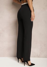 Renee - Czarne Spodnie Garniturowe High Waist z Przeszyciami Variola. Stan: podwyższony. Kolor: czarny. Styl: klasyczny #3