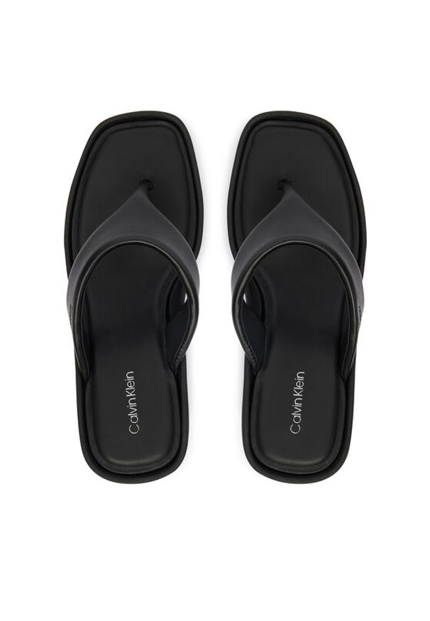 Calvin Klein Japonki Wedge 70 Sndl Thong Lth HW0HW02880 Czarny. Kolor: czarny. Materiał: skóra