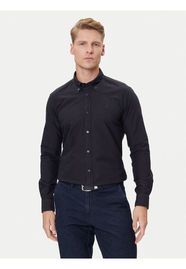 BOSS Koszula H-Roan 50544917 Granatowy Slim Fit. Kolor: niebieski. Materiał: bawełna
