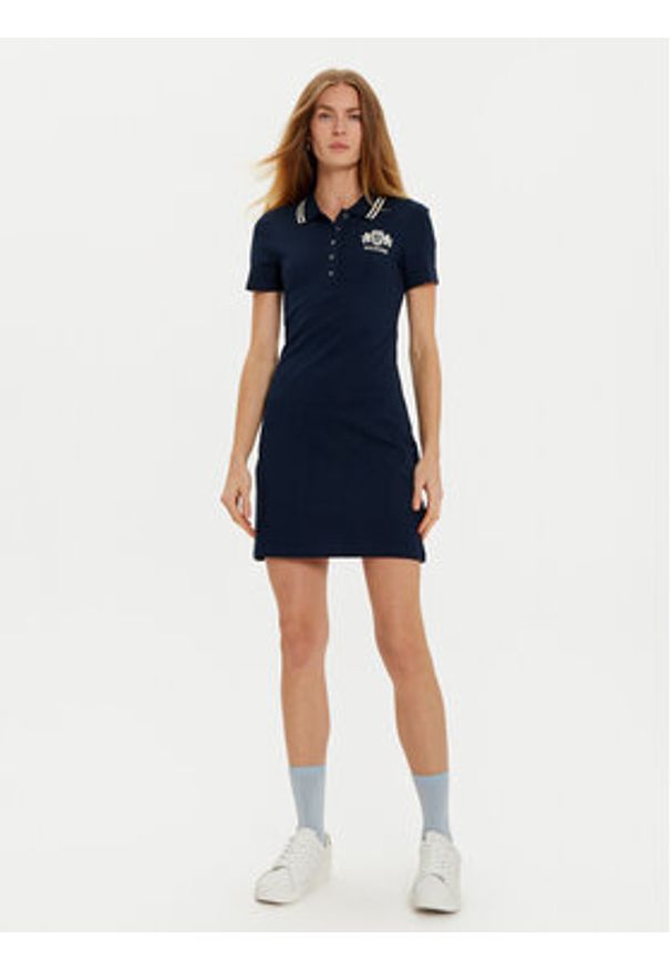 TOMMY HILFIGER - Tommy Hilfiger Sukienka codzienna Varsity WW0WW43841 Granatowy Slim Fit. Okazja: na co dzień. Kolor: niebieski. Materiał: bawełna. Typ sukienki: proste. Styl: casual