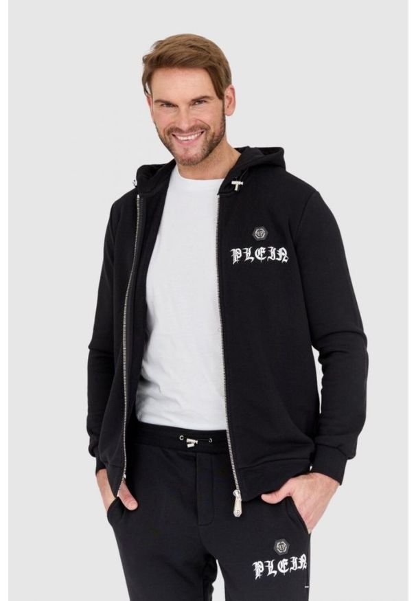 Philipp Plein - PHILIPP PLEIN Czarny dres męski z gotyckim logo. Kolor: czarny. Materiał: dresówka