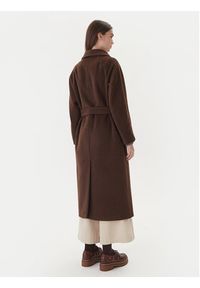 Weekend Max Mara Płaszcz wełniany Tempera 2525016082 Brązowy Regular Fit. Kolor: brązowy. Materiał: wełna