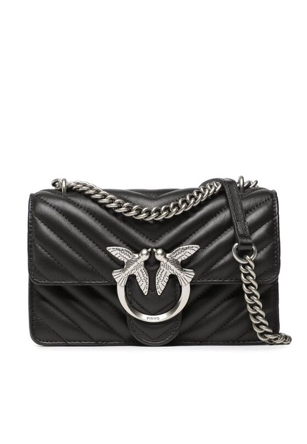 Pinko Torebka Love One Mini Dc PE 23 PLTT 100074 A0GK Czarny. Kolor: czarny. Materiał: skórzane