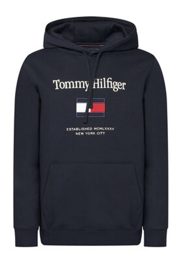 TOMMY HILFIGER - Tommy Hilfiger Bluza Embro Flag MW0MW42735 Granatowy Regular Fit. Kolor: niebieski. Materiał: bawełna