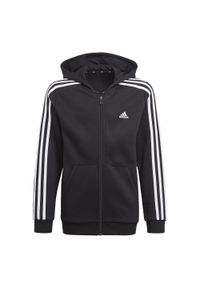 Adidas - Bluza dla dzieci adidas Essentials 3-Stripes Hoodie. Kolor: czarny, wielokolorowy, biały. Sport: joga i pilates #1