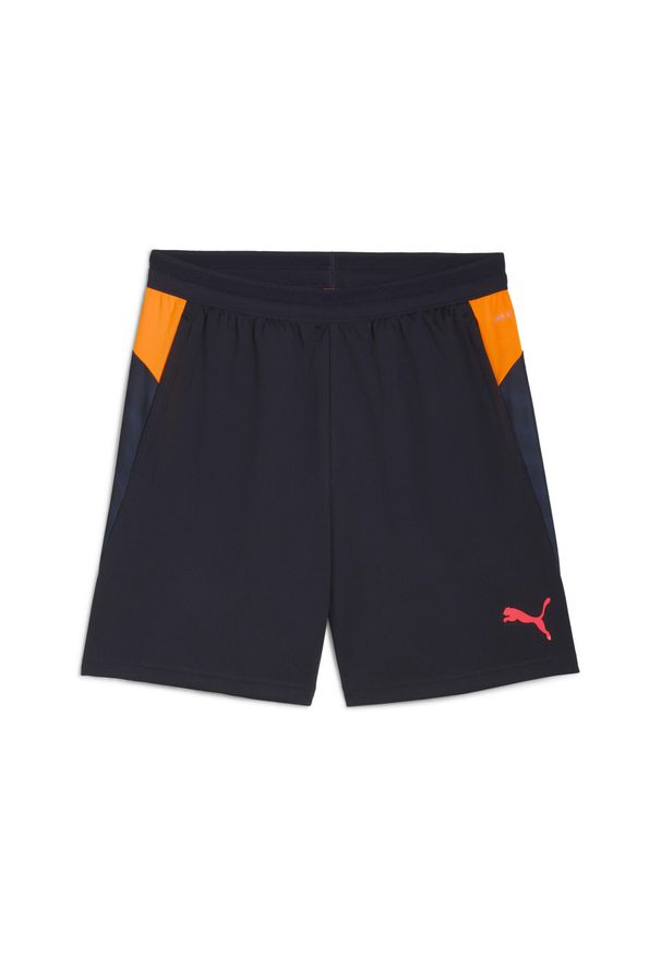 Puma - Męskie piłkarskie szorty treningowe individualCUP PUMA. Kolor: niebieski, pomarańczowy, żółty, wielokolorowy. Sport: piłka nożna