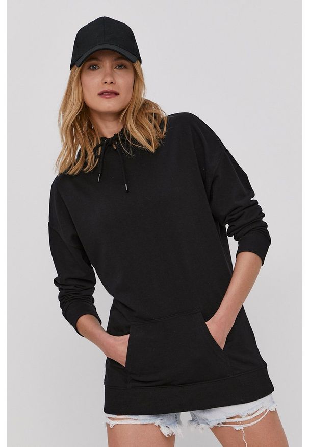 Brave Soul - Bluza. Okazja: na co dzień. Typ kołnierza: kaptur. Kolor: czarny. Materiał: dzianina. Długość rękawa: długi rękaw. Długość: długie. Styl: casual