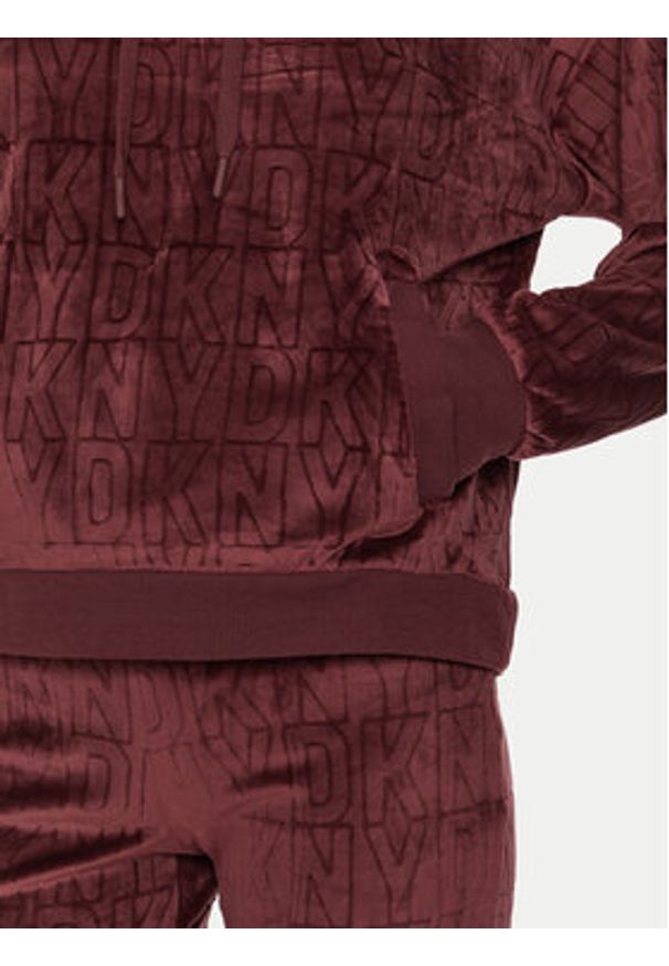 DKNY Piżama YI80034 Bordowy Relaxed Fit. Kolor: czerwony. Materiał: syntetyk