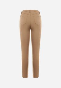 Born2be - Beżowe Spodnie Skinny Commins. Kolor: beżowy. Materiał: tkanina. Długość: długie. Wzór: jednolity. Styl: elegancki #4