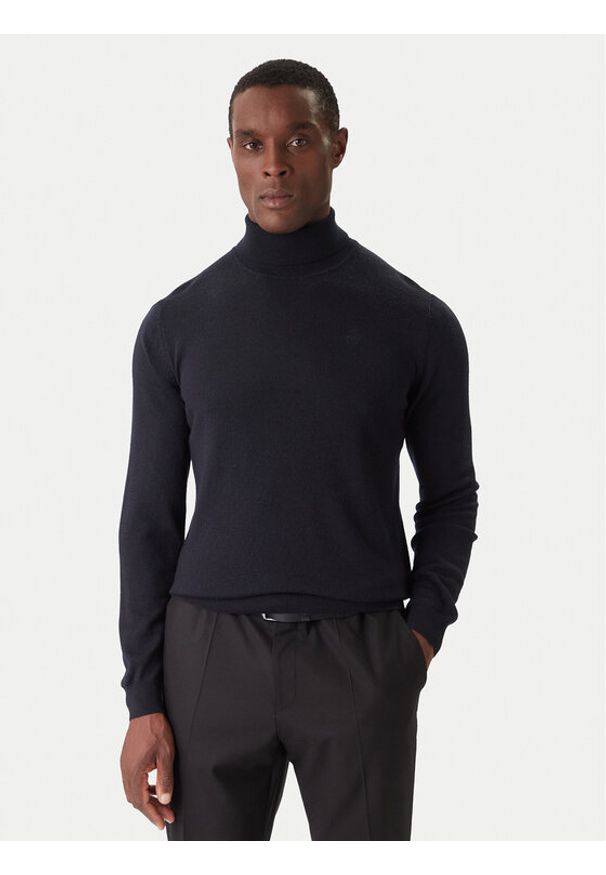 Karl Lagerfeld - KARL LAGERFELD Golf 655058 554399 Granatowy Regular Fit. Typ kołnierza: golf. Kolor: niebieski. Materiał: wełna