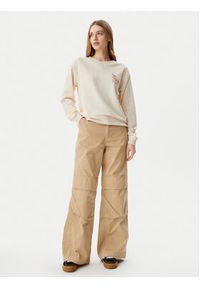 Roxy Bluza ERJFT04963 Beżowy Regular Fit. Kolor: beżowy. Materiał: bawełna #4