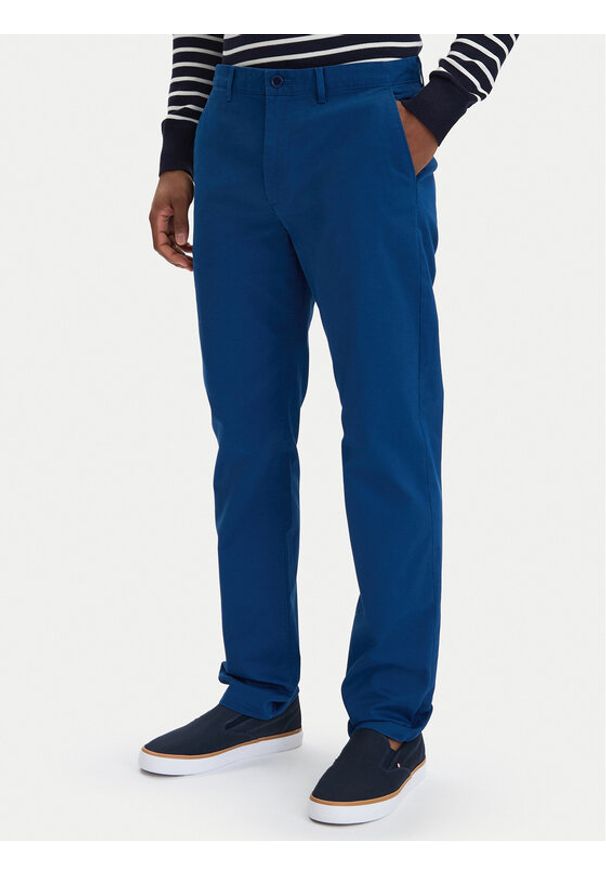 TOMMY HILFIGER - Tommy Hilfiger Spodnie materiałowe MW0MW40262 Niebieski Regular Fit. Kolor: niebieski. Materiał: bawełna