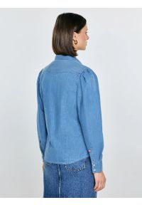 Big-Star - Koszula damska jeansowa z bufkami niebieska Indiana 164. Kolor: niebieski. Materiał: jeans. Styl: retro #6