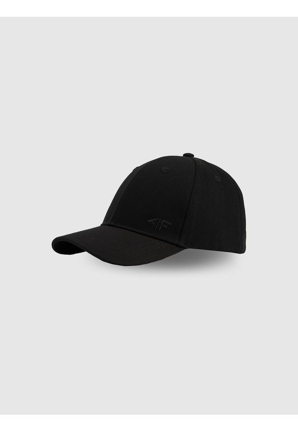 4f - 4F Czapka z daszkiem snapback uniseks - czarna XS/S (56cm). Kolor: czarny. Materiał: bawełna, materiał. Styl: casual, klasyczny, sportowy