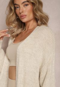 Renee - Beżowy Długi Kardigan Oversize Angellona. Kolor: beżowy. Długość: długie