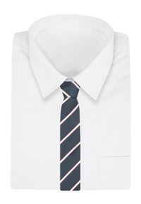 Alties - Krawat - ALTIES - Granatowy w Paski. Kolor: niebieski. Materiał: tkanina. Wzór: paski. Styl: elegancki, wizytowy #2