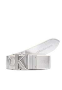 Calvin Klein Jeans Pasek Damski Round Mono Pl Rev Lthr Belt 30Mm K60K611489 Biały. Kolor: biały. Materiał: skóra #1