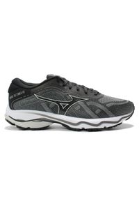Buty do biegania męskie Mizuno Wave Ultima 14. Kolor: czarny, szary, niebieski, wielokolorowy. Materiał: syntetyk, materiał. Model: Mizuno Wave. Sport: bieganie