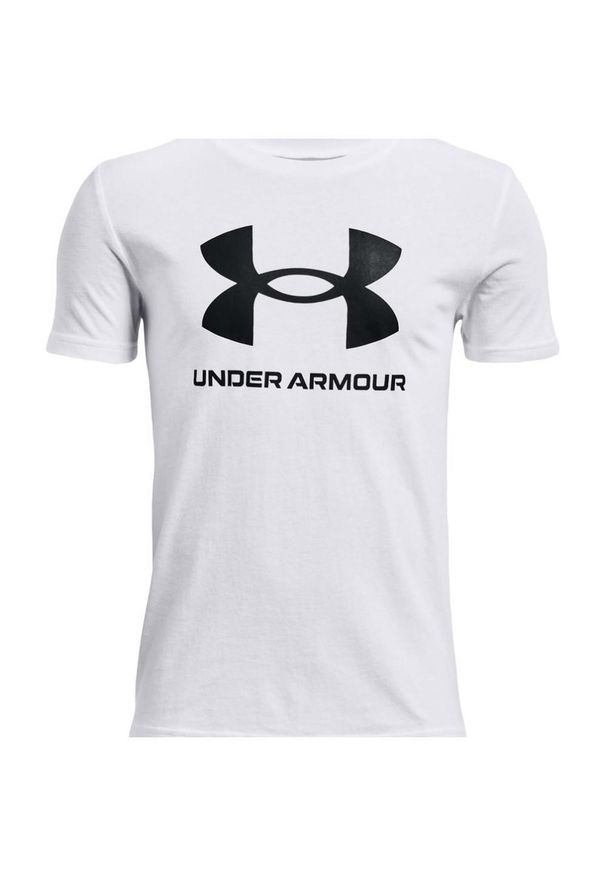 Koszulka chłopięca Under Armour Sportstyle Logo SS. Kolor: biały, wielokolorowy