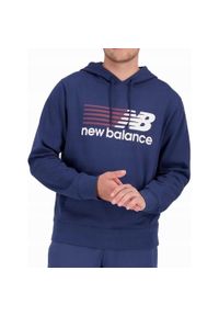 New Balance - Bluza na co dzień męska NEW BALANCE ciepła z kapturem. Typ kołnierza: kaptur. Kolor: niebieski #1