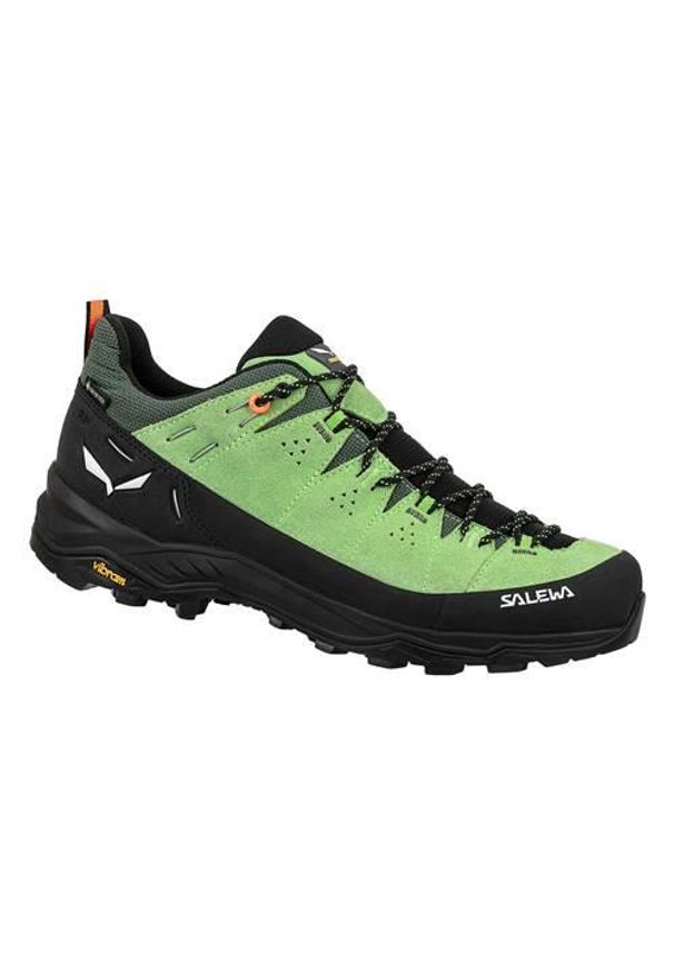 Buty trekkingowe męskie Salewa Alp Trainer 2 Gtx. Kolor: wielokolorowy, czarny, zielony. Materiał: zamsz, materiał, syntetyk. Szerokość cholewki: normalna