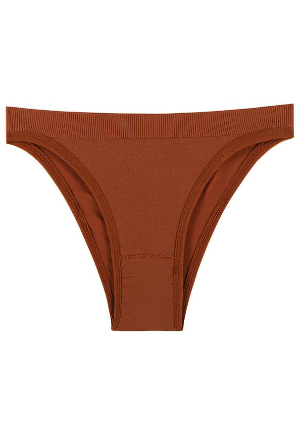 Intica - Tanga z cienkimi paskami niewidoczne pod odzieżą Devinne. Kolor: brązowy. Materiał: tkanina, materiał