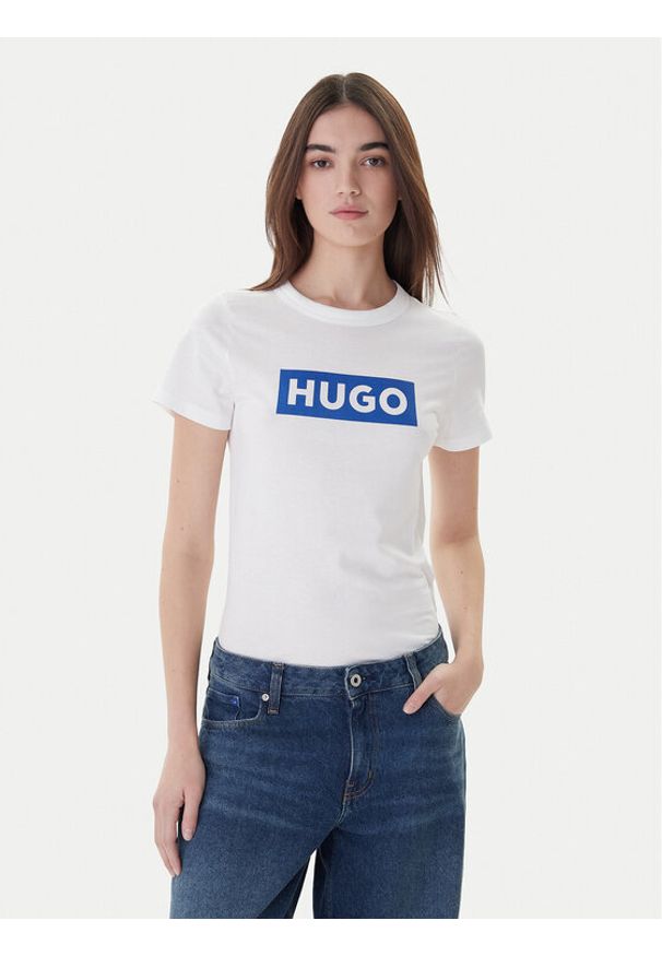Hugo T-Shirt Classic 50510772 Biały Regular Fit. Kolor: biały. Materiał: bawełna