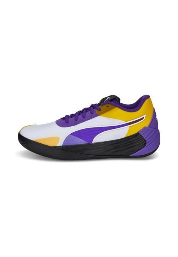 Buty koszykarskie męskie Puma Fusion Nitro Team 2022. Kolor: wielokolorowy. Materiał: materiał, syntetyk. Szerokość cholewki: normalna. Sport: koszykówka