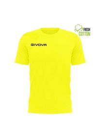 Koszulka Givova z bawełny XL - Świeży i Stylowy Żółty Kolor. Kolor: wielokolorowy, brązowy, żółty. Materiał: bawełna. Sport: piłka nożna #1