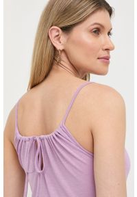 Marella top damski kolor fioletowy. Kolor: fioletowy. Materiał: materiał, dzianina. Długość rękawa: na ramiączkach #4