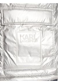 Karl Lagerfeld - KARL LAGERFELD Kurtka puchowa 505005 524515 Srebrny Regular Fit. Typ kołnierza: dekolt w karo. Kolor: srebrny. Materiał: puch, syntetyk #6