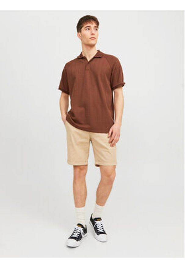 Jack & Jones Szorty materiałowe Fury 12206889 Beżowy Regular Fit. Kolor: beżowy. Materiał: bawełna