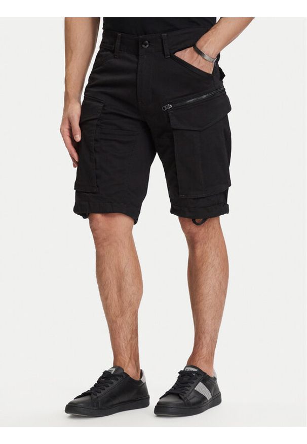 G-Star RAW - G-Star Raw Szorty materiałowe Rovic Zip D26214-5126 Czarny Relaxed Fit. Kolor: czarny. Materiał: bawełna