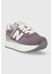 New Balance sneakersy WL574ZSP kolor fioletowy. Nosek buta: okrągły. Kolor: fioletowy. Materiał: guma. Obcas: na platformie. Model: New Balance 574 #4