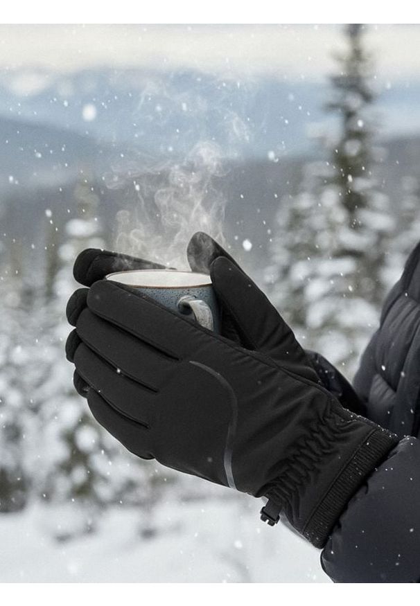 Sinsay - Rękawiczki narciarskie - czarny. Kolor: czarny