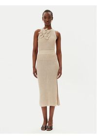 Marella Top Arak1 2513361112 Beżowy Slim Fit. Kolor: beżowy. Materiał: bawełna #3