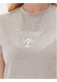 Guess T-Shirt V4YI21 KCDH1 Szary Slim Fit. Kolor: szary. Materiał: bawełna, syntetyk