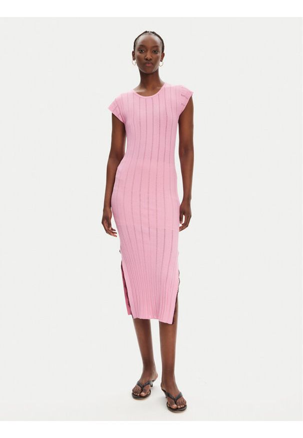 Pinko - PINKO Sukienka dzianinowa 104745 A2FR QM1 Różowy Regular Fit. Kolor: różowy. Materiał: syntetyk