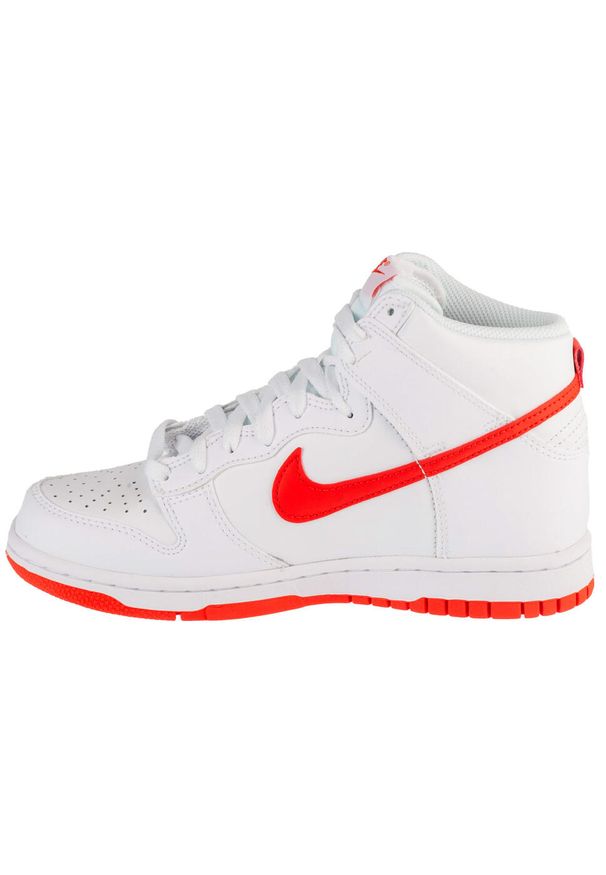 Nike - Buty sportowe Sneakersy dziewczęce, Dunk High Gs. Kolor: biały. Sport: turystyka piesza