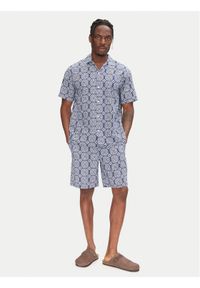 Jack & Jones - Jack&Jones Komplet koszula i szorty materiałowe Seersucker 12284648 Niebieski Relaxed Fit. Kolor: niebieski. Materiał: bawełna