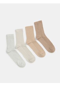 Sinsay - Prążkowane skarpetki 4 pack - wielobarwny. Materiał: prążkowany #1