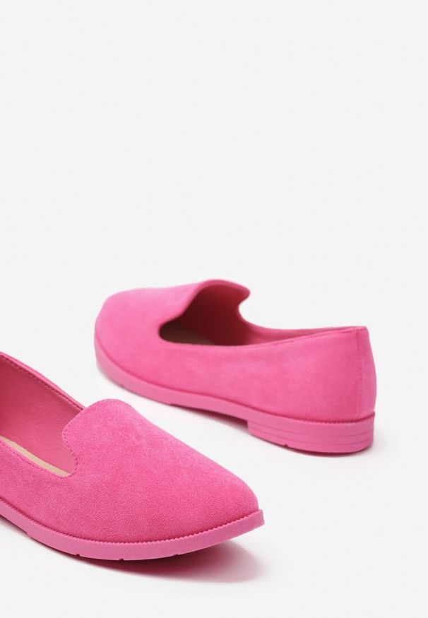 Born2be - Fuksjowe Balerinki w Stylu Mokasynów Thetea. Okazja: na co dzień. Kolor: różowy. Materiał: jeans. Styl: klasyczny, casual, elegancki