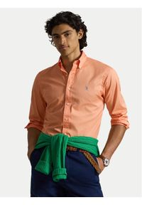 Polo Ralph Lauren Koszula 710B20512010 Pomarańczowy jasny Custom Fit. Typ kołnierza: polo. Kolor: pomarańczowy. Materiał: bawełna #1