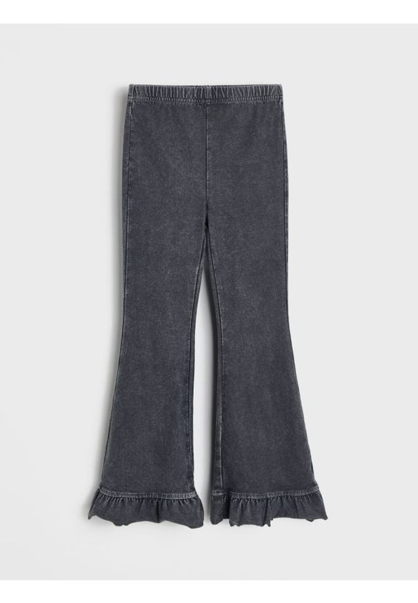 Sinsay - Legginsy flare z efektem sprania - szary. Kolor: szary