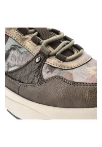 Brązowe Sneakersy Anekke Wygodne Obuwie Damskie. Okazja: na co dzień. Kolor: brązowy. Materiał: materiał. Szerokość cholewki: normalna. Wzór: nadruk, napisy. Styl: casual, elegancki, sportowy #6