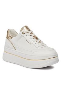 MICHAEL Michael Kors Sneakersy Hayes Lace Up 43R4HYFS2L Złoty. Kolor: biały. Materiał: skóra #4