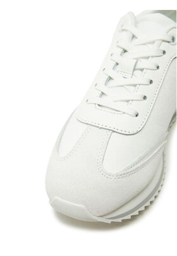 Calvin Klein Sneakersy Runner Lace Up - Mono Mix HW0HW02294 Biały. Kolor: biały. Materiał: skóra